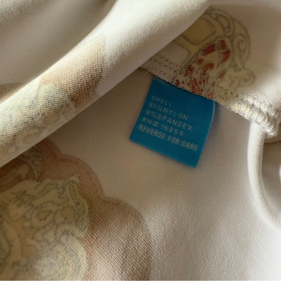 J. McLaughlin-Catalina Cloth-Printed-3/4 Sleeve-White-Colorful-Top-Size XS - Picture 7 of 9